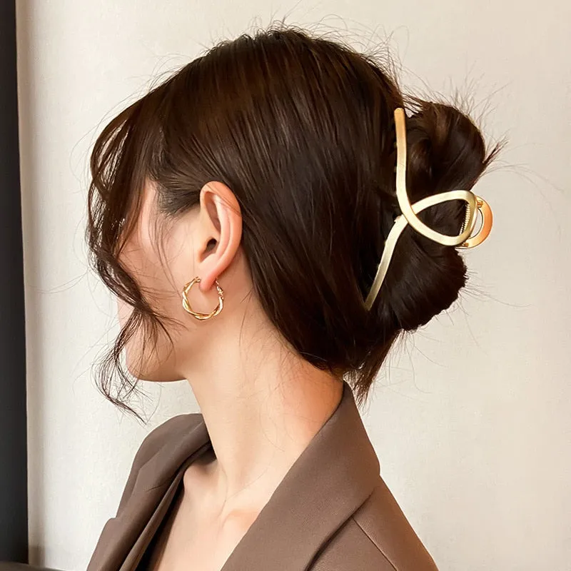 Trendy Geometric Shapes Metal Hair Claw Clips for Women