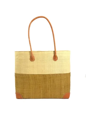 Trinidad Two Tone Straw Basket Bag