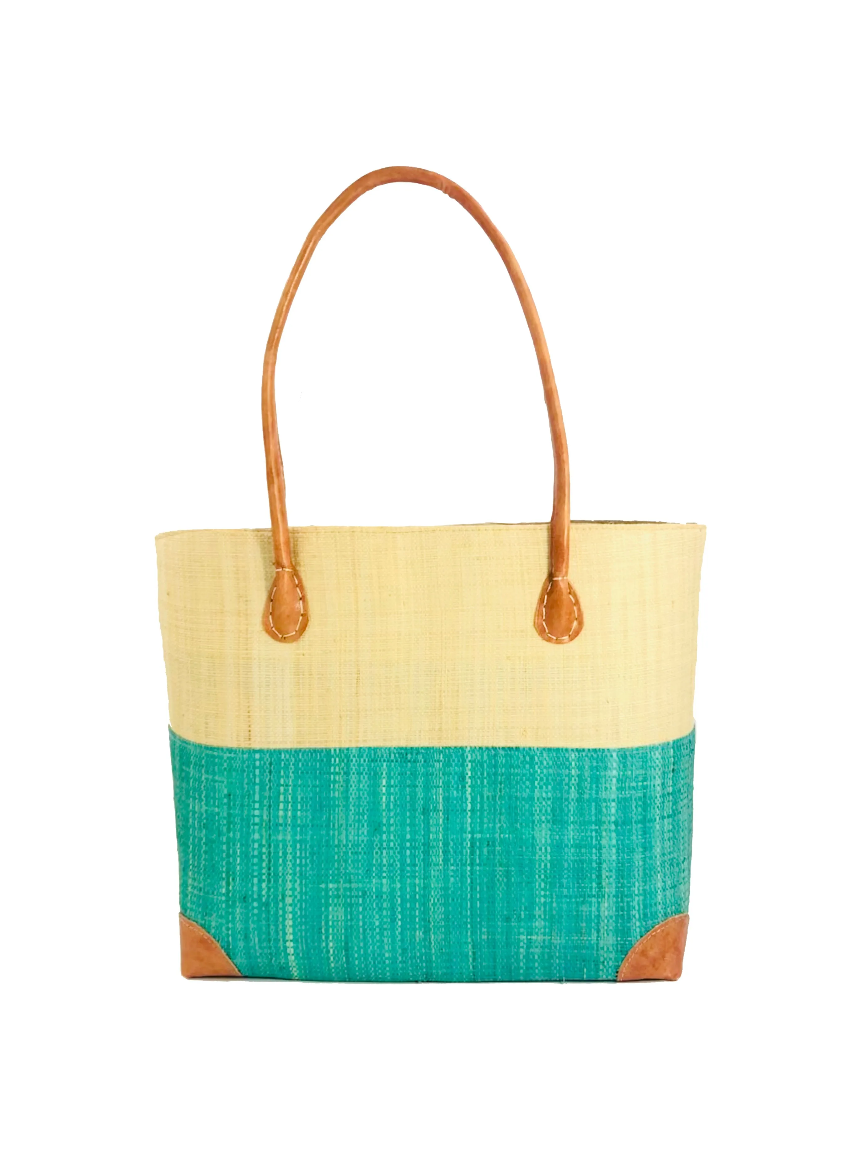 Trinidad Two Tone Straw Basket Bag