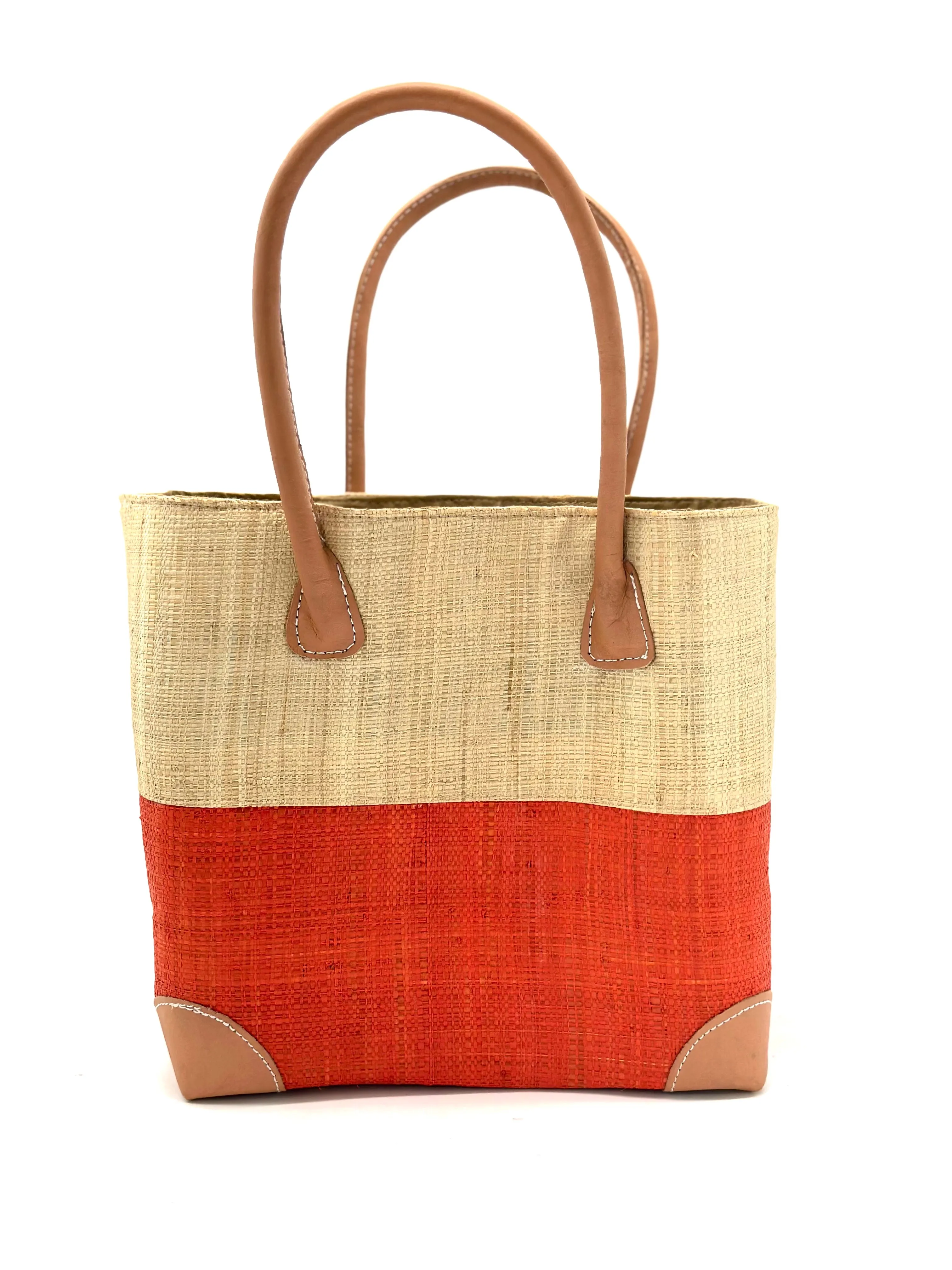 Trinidad Two Tone Straw Basket Bag