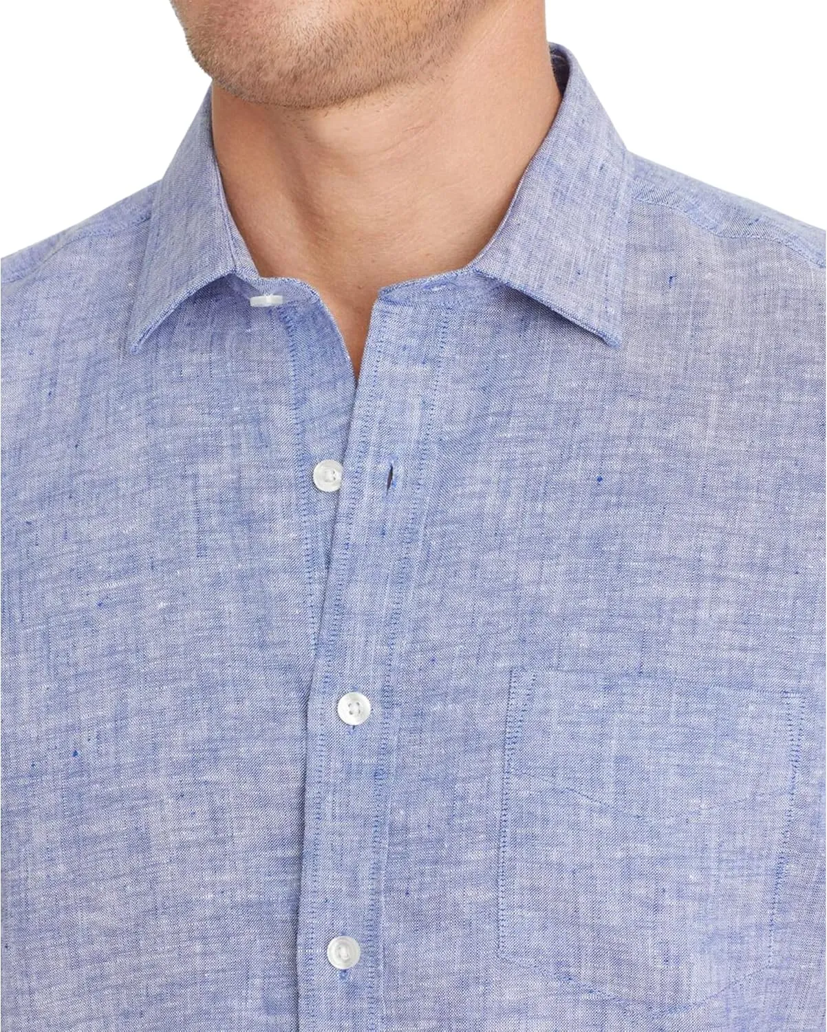 UNTUCKit Cameron - Untucked Shirt for Men, Short Sleeve, Wrinkle-Resistant Linen, Slim Fit