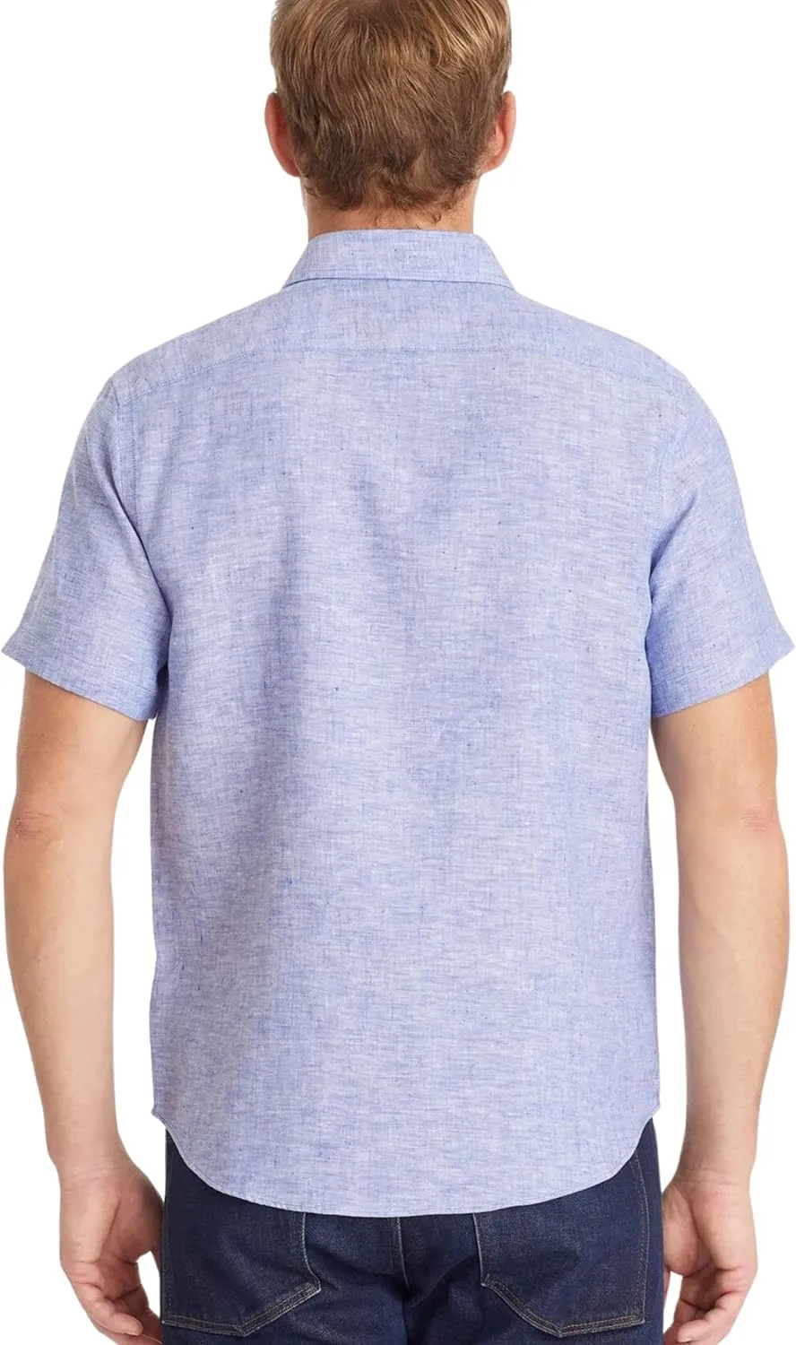UNTUCKit Cameron - Untucked Shirt for Men, Short Sleeve, Wrinkle-Resistant Linen, Slim Fit