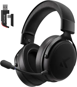 V9 PRO Wireless Gaming Headset 7.1 Surround Sound for PS5 PS4 PC SWITCH TOPSPEED Gaming Headphones with Noise Canceling Mic, 250Hr Battery, Low 15ms Latency, Lightweight, BT 5.3 FPS Games Black