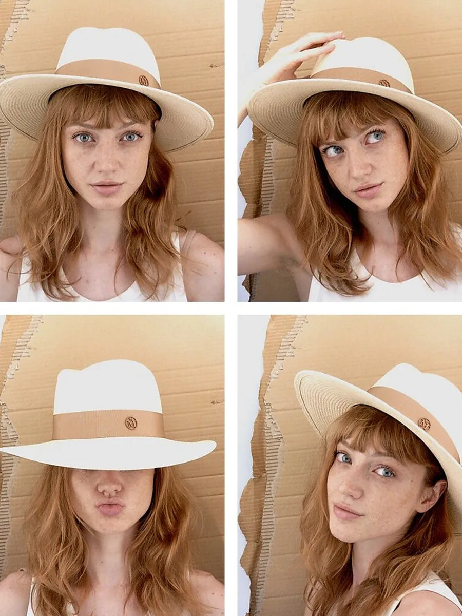 Virginie Hat Straw Hat in Beige