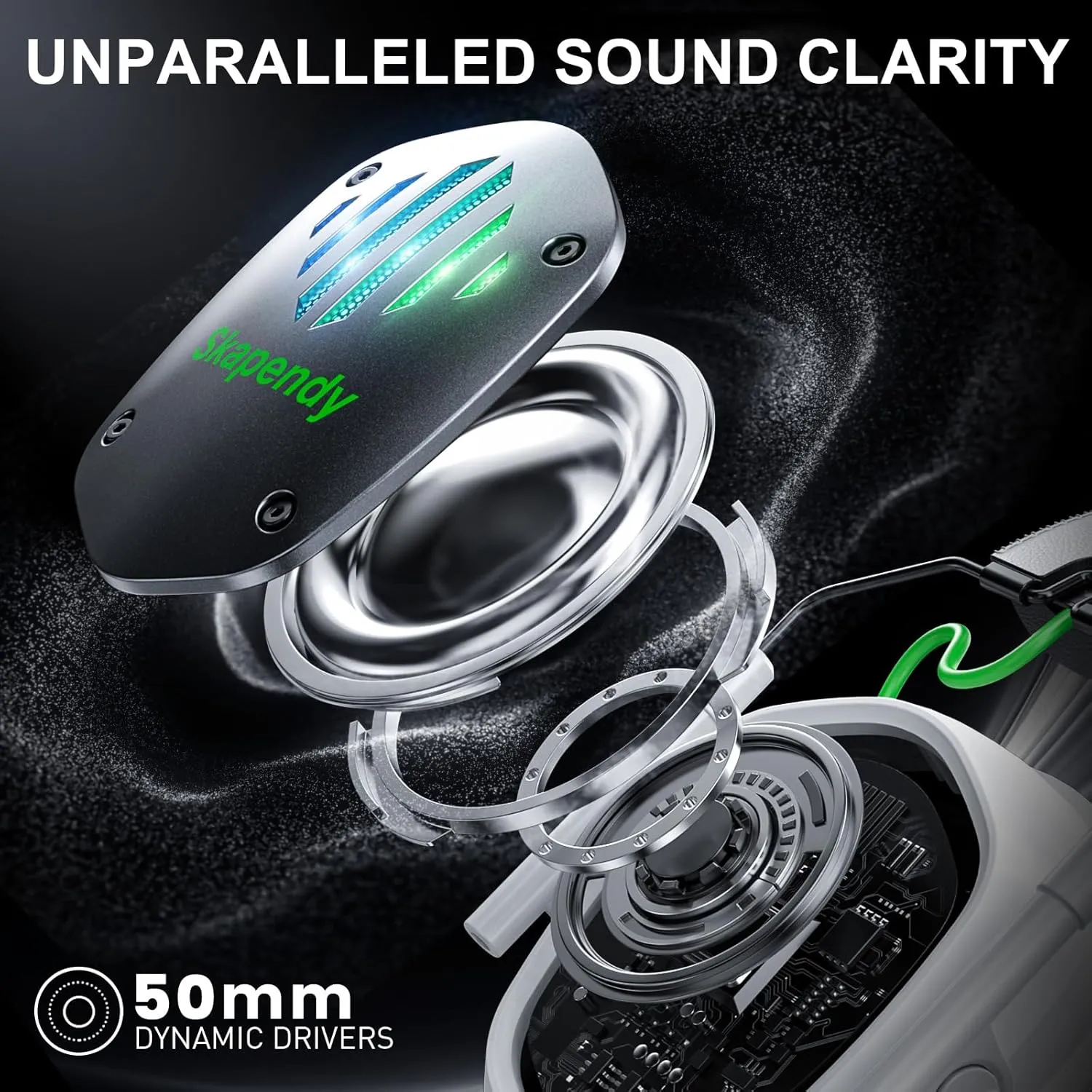VK81 2.4GHz Wireless Gaming Headset for PS5, PS4, PC - Bluetooth Gaming Headphones with Noise Canceling Mic, Low Latency, Stereo Sound, 50 Hr Battery, Game Boy Color Accessories,Black White