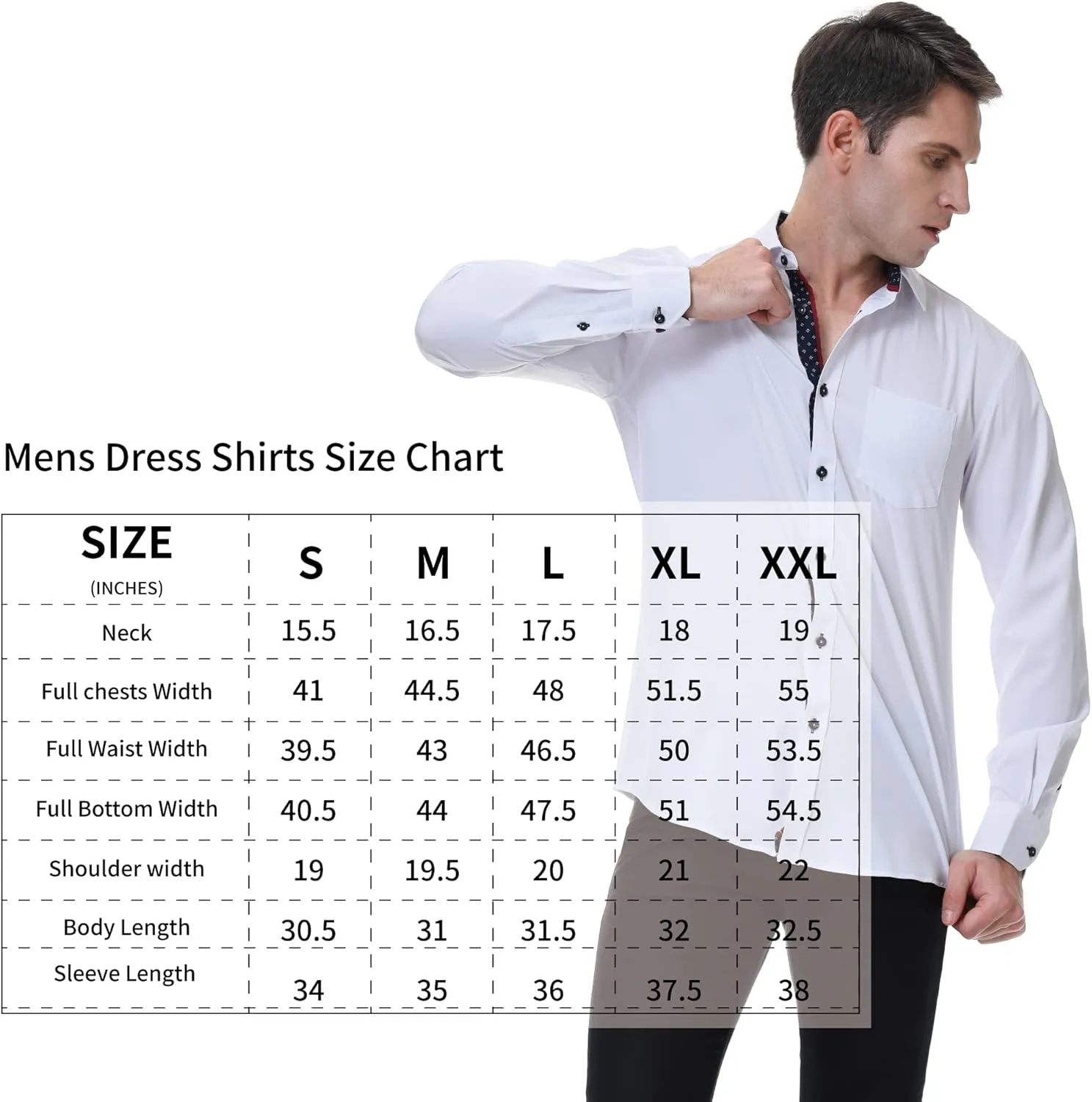 WARHORSEE Mens Dress Shirts Long Sleeve Performance 4-Way Stretch Wrinkle Free Casual Button Down Shirt