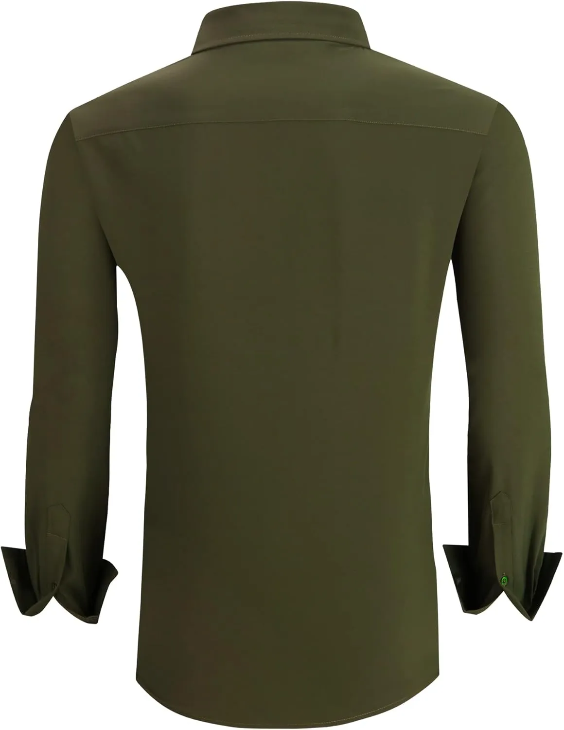 WARHORSEE Mens Dress Shirts Long Sleeve Performance 4-Way Stretch Wrinkle Free Casual Button Down Shirt