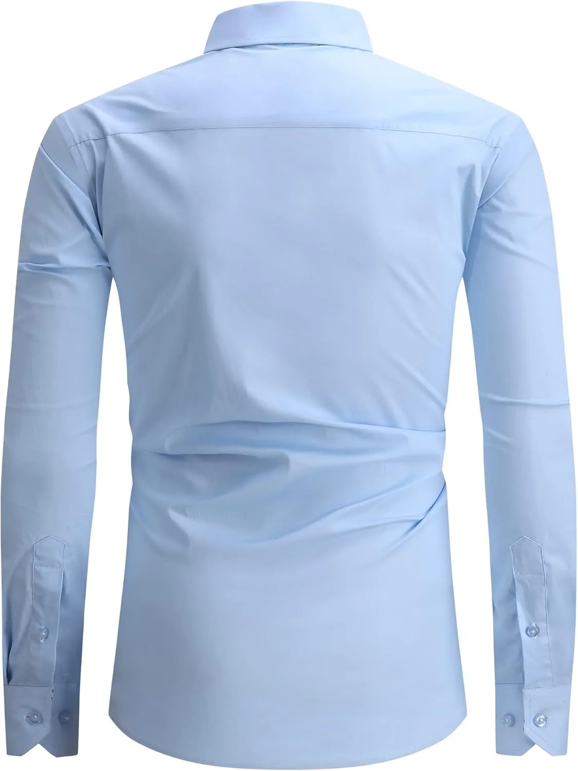 WARHORSEE Mens Dress Shirts Long Sleeve Performance 4-Way Stretch Wrinkle Free Casual Button Down Shirt
