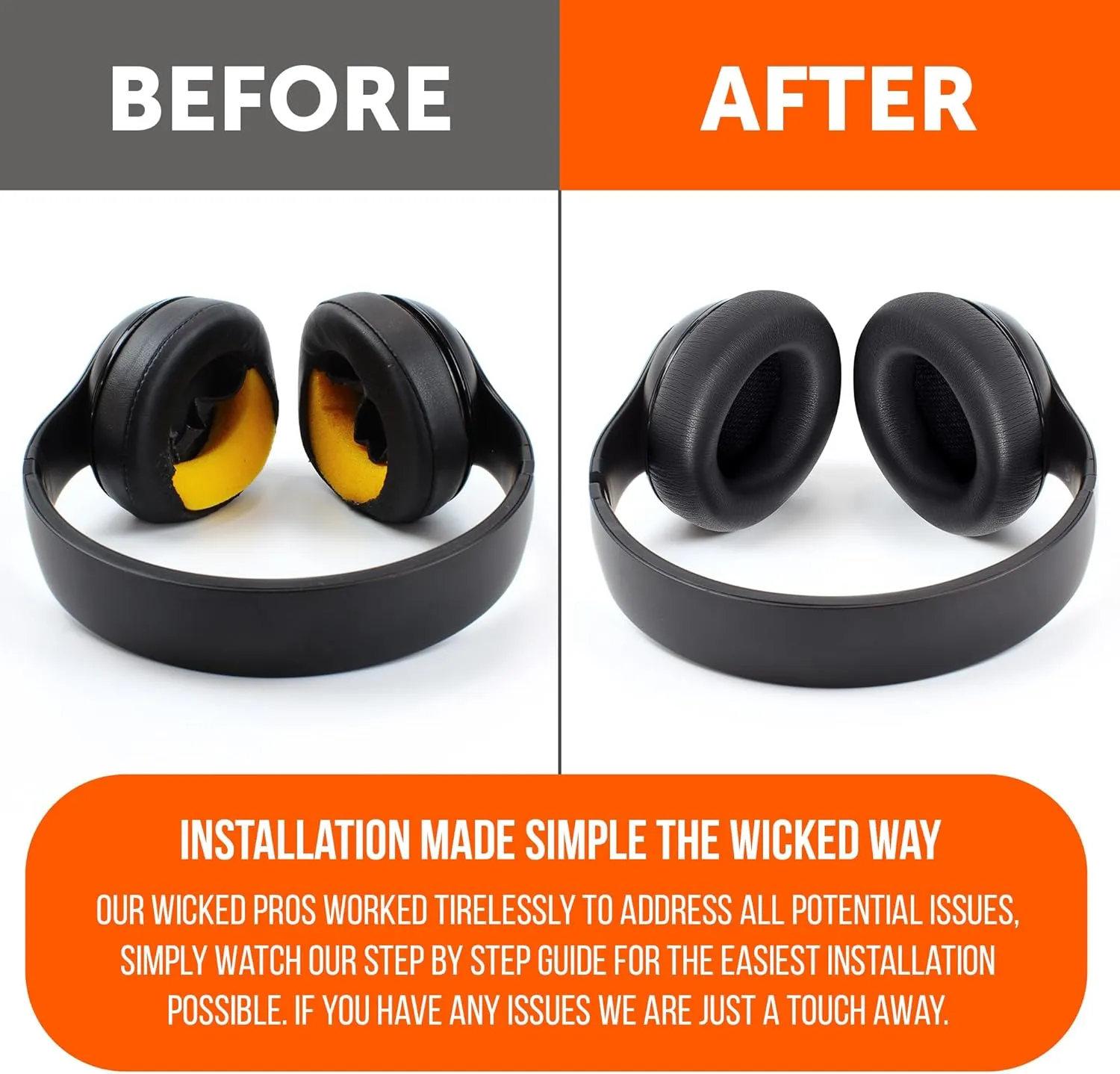 WC PadZ Studio Pro - Extra Thick Earpads for Beats Studio PRO Made by Wicked Cushions | Upgraded PU Leather, Larger Ear Opening, Enhanced Foam | Black