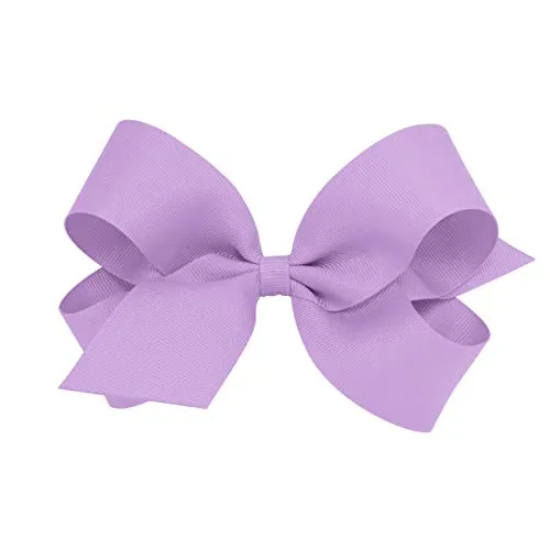 Wee Ones Girl's Large Grosgrain Hair Bow on No Slip Clip - Light Orchid