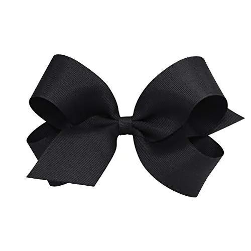 Wee Ones Girl's Large Grosgrain Hair Bow on No Slip Clip - Millennium Blue