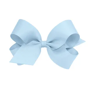 Wee Ones Girl's Large Grosgrain Hair Bow on No Slip Clip - Millennium Blue