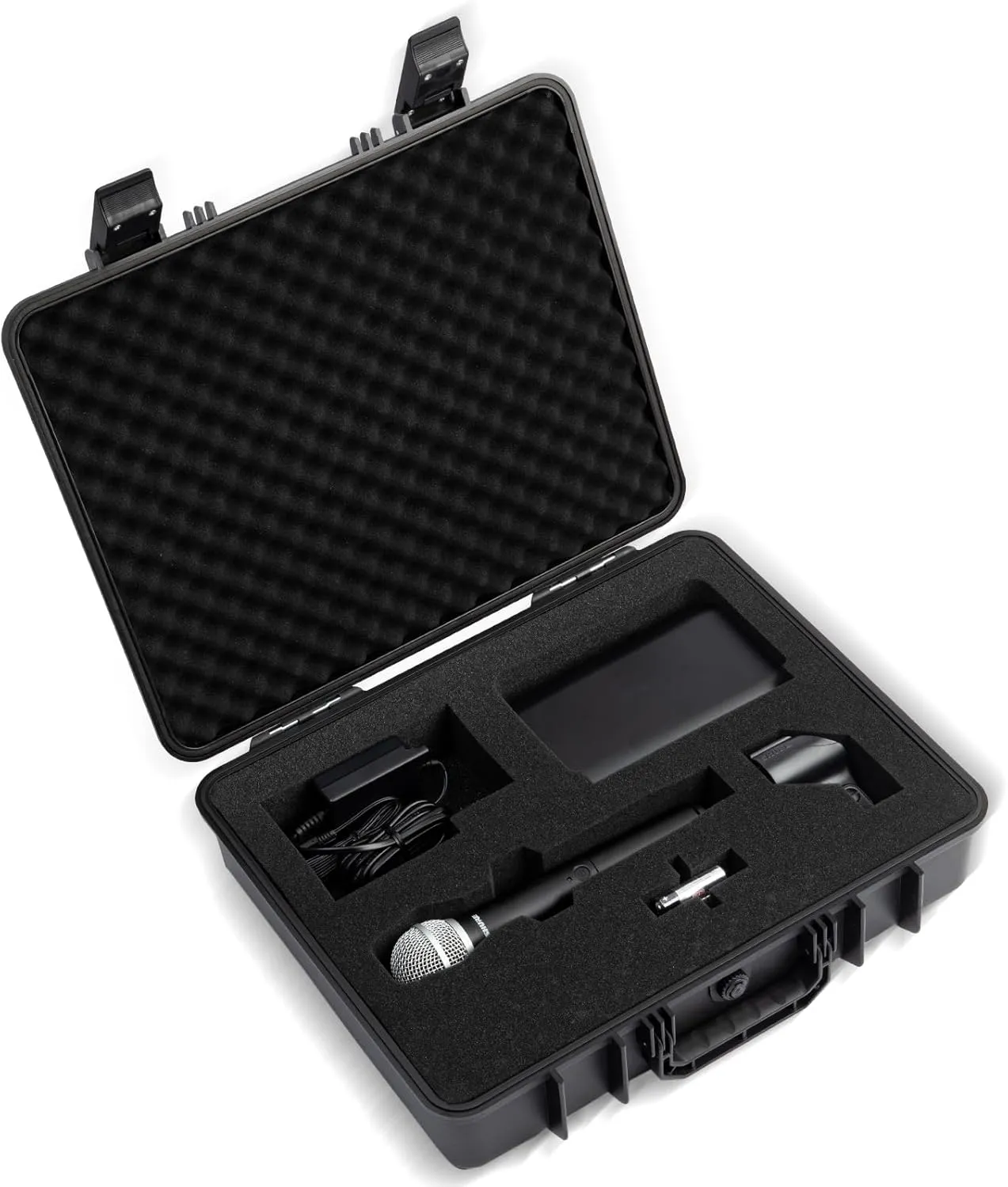 Wireless Mic Case - Hard Shell Case Compatible with Shure BLX24/SM58/PG58/BETA58A, for Mics, Receivers and MoreCase Only.