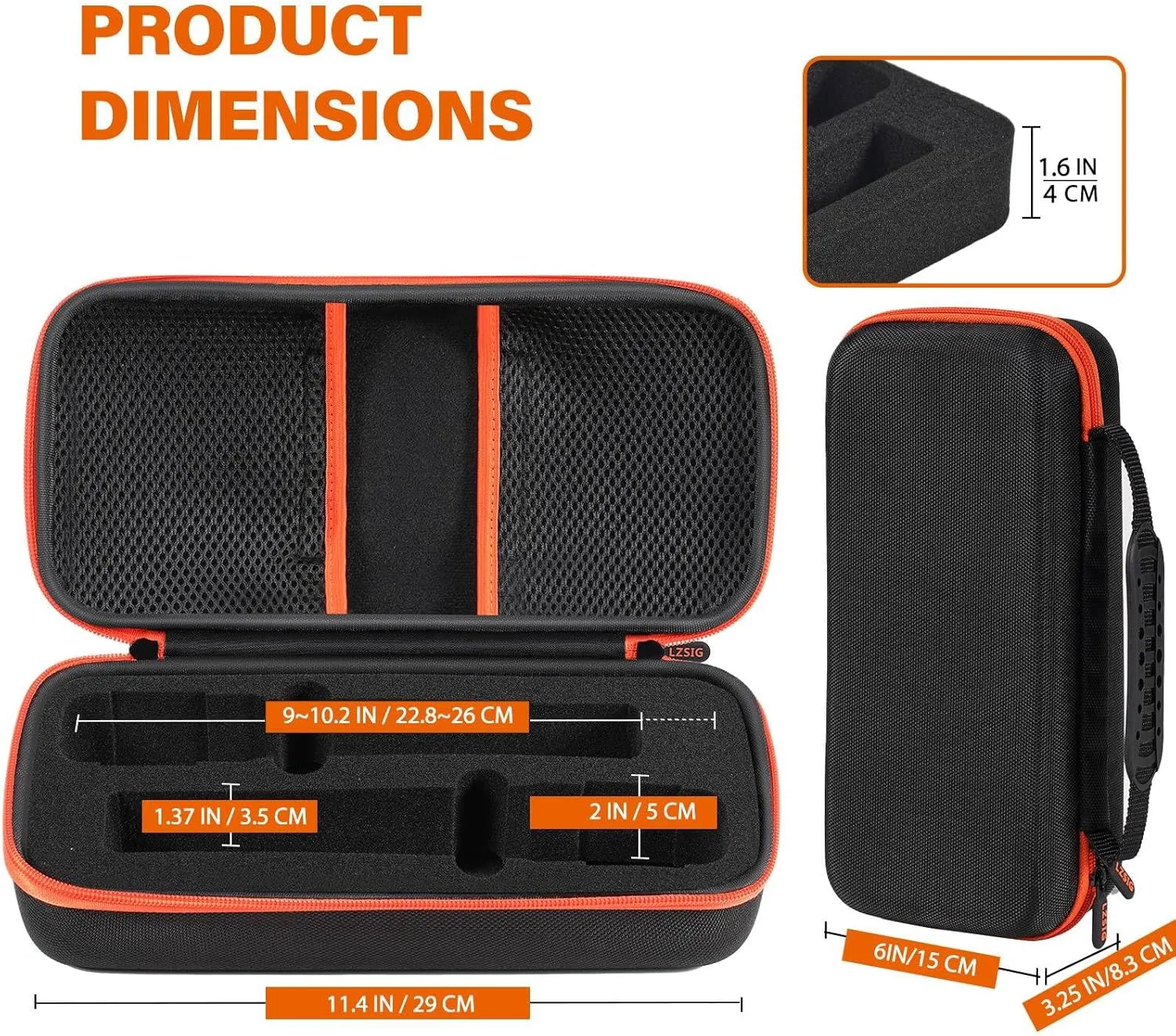 Wireless Microphone Case Compatible with JBL Wireless Two Microphone System, Pre-Cut Foam for Dual Handheld Partybox Mic, Travel Bag for Receiver, Batteries and Adapter, Karaoke - Black (Box ONLY)
