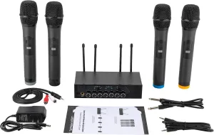 Wireless Microphone System Family Karaoke Equipment Kit Microphones, Professional Uhf Dual Microphones Signal Lights For Home Dynamic Set Systems Core Speech Wedding Church Pa Lightweight And Portable