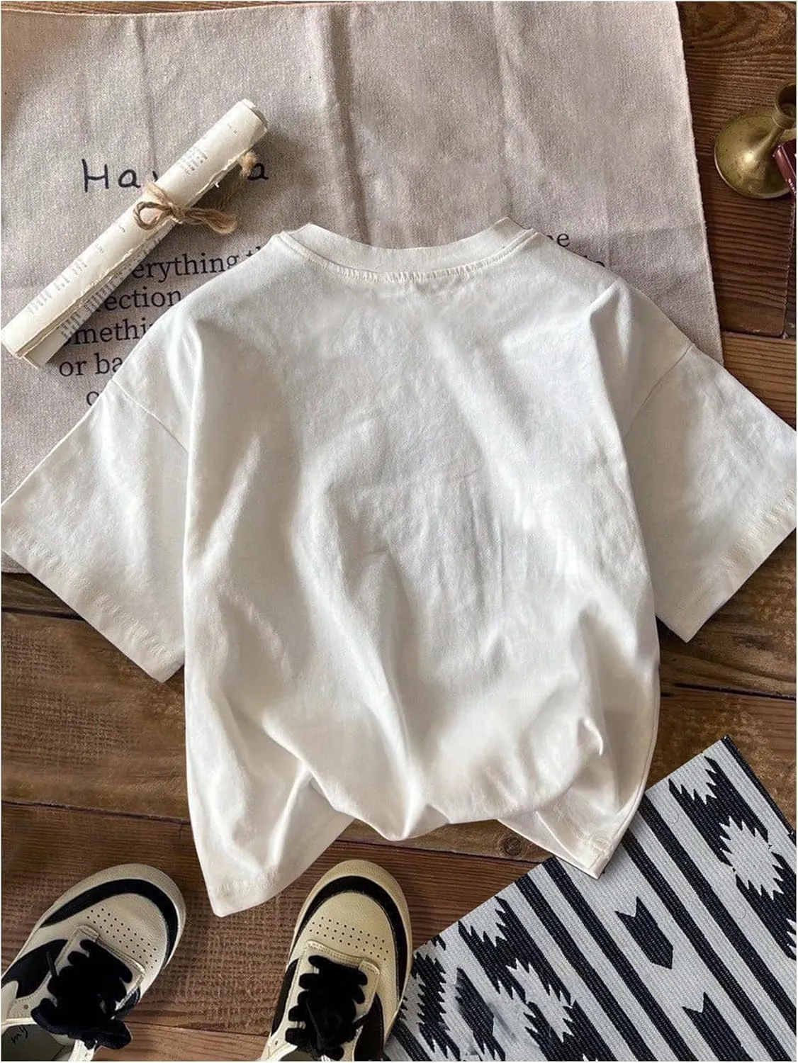 Women's Casual Cherry Bow Tees Graphic Letter Print Round Neck T Shirt Summer Short Sleeve Trendy Tops