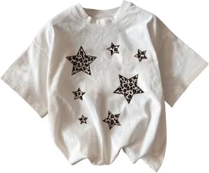 Women's Casual Cherry Bow Tees Graphic Letter Print Round Neck T Shirt Summer Short Sleeve Trendy Tops