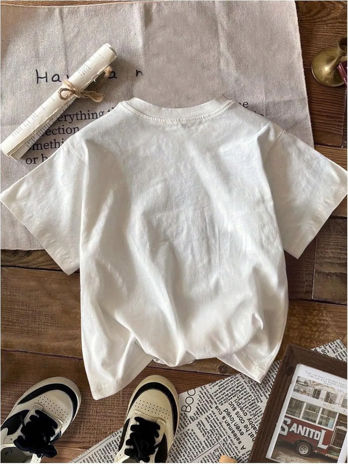 Women's Casual Cherry Bow Tees Graphic Letter Print Round Neck T Shirt Summer Short Sleeve Trendy Tops