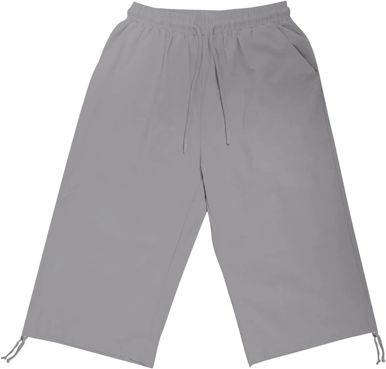 Women's Casual Shorts Linen Pants with Drawstring Waist Bermuda Comfortable Loose Fit Summer Trousers Stylish Bottoms