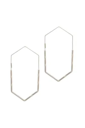 Womens Silver and Gold Tone Hoop Earrings