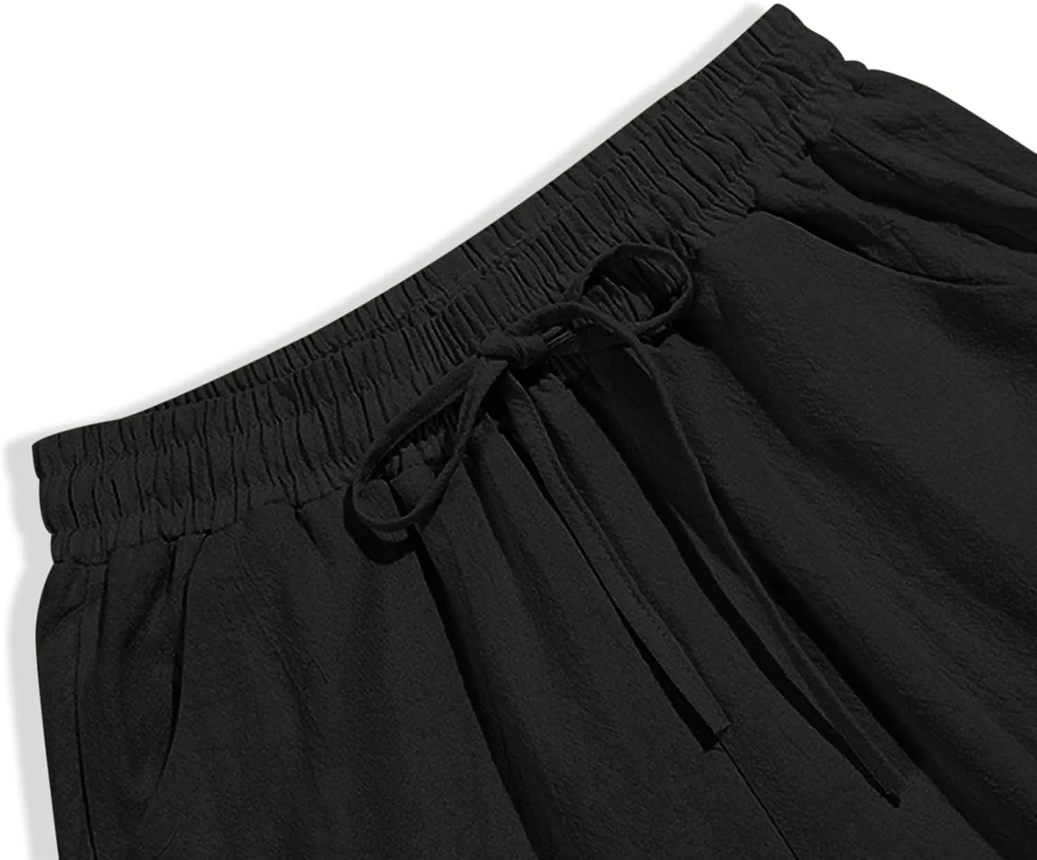 Womens Summer Linen Pants Comfortable Palazzo Pants Flowy Wide Leg Pant Lightweight Cotton Gauze Pant with Pockets