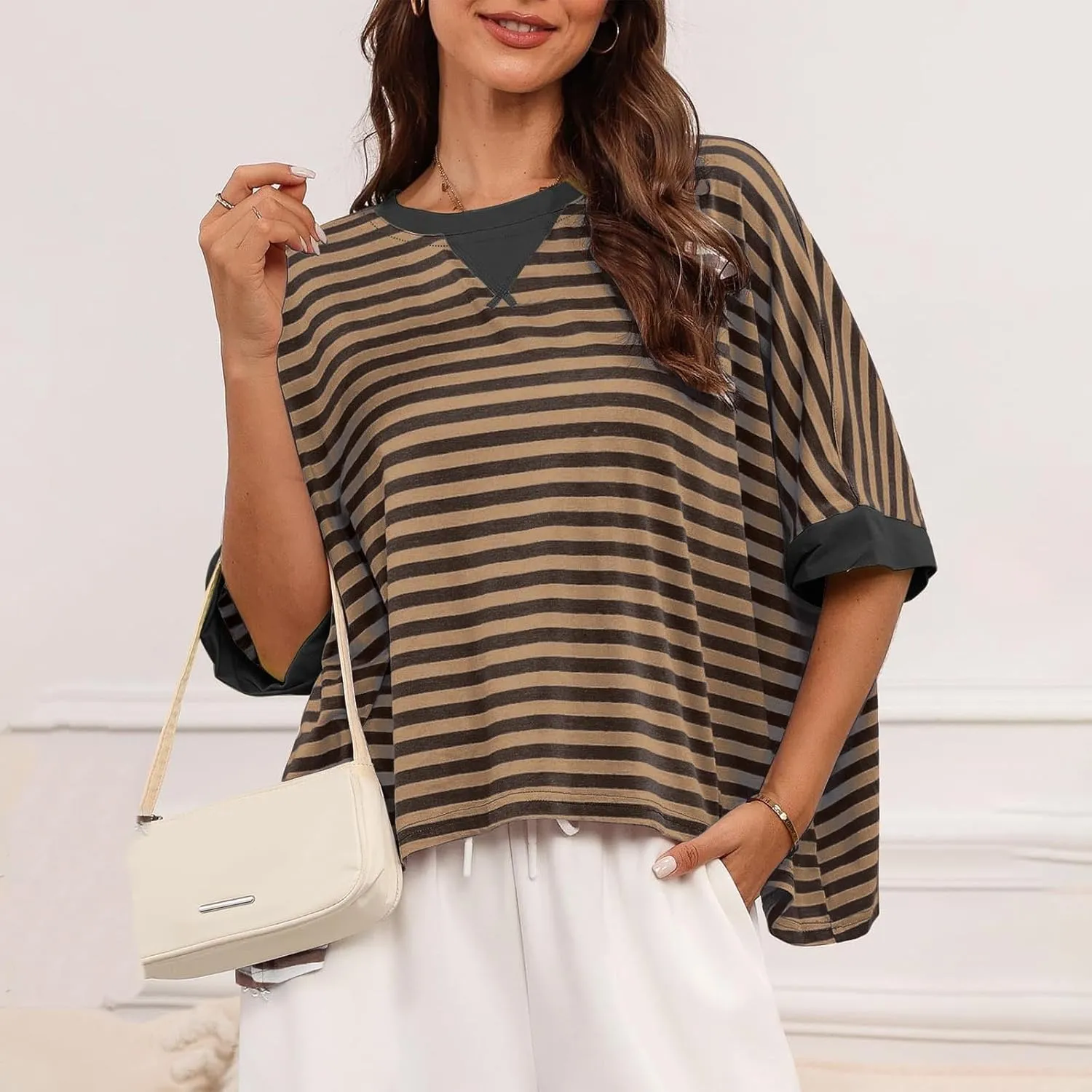 Womens Tops Dressy Casual Short Sleeve Oversized Loose Basic Tees Daily Dating Work Trendy Cute Shirts
