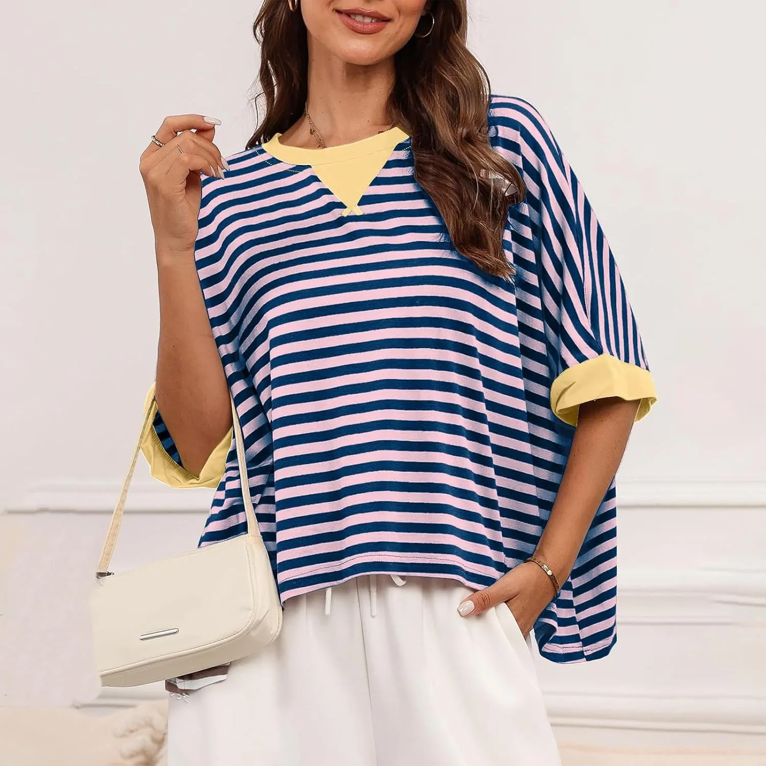 Womens Tops Dressy Casual Short Sleeve Oversized Loose Basic Tees Daily Dating Work Trendy Cute Shirts