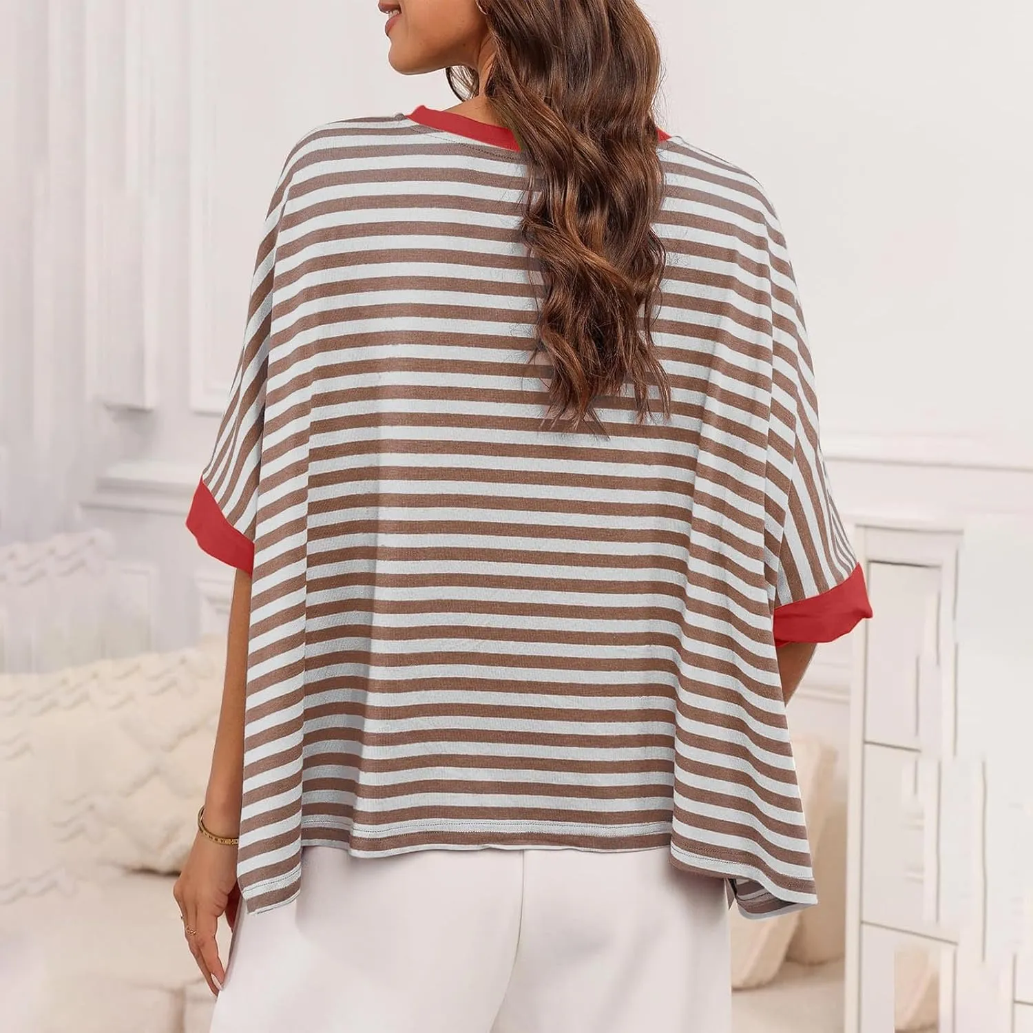 Womens Tops Dressy Casual Short Sleeve Oversized Loose Basic Tees Daily Dating Work Trendy Cute Shirts