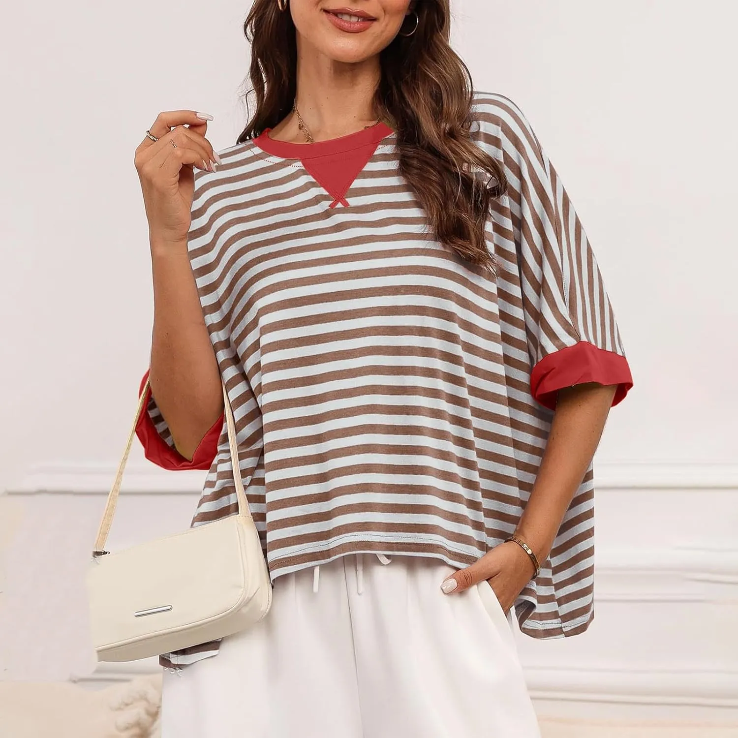 Womens Tops Dressy Casual Short Sleeve Oversized Loose Basic Tees Daily Dating Work Trendy Cute Shirts