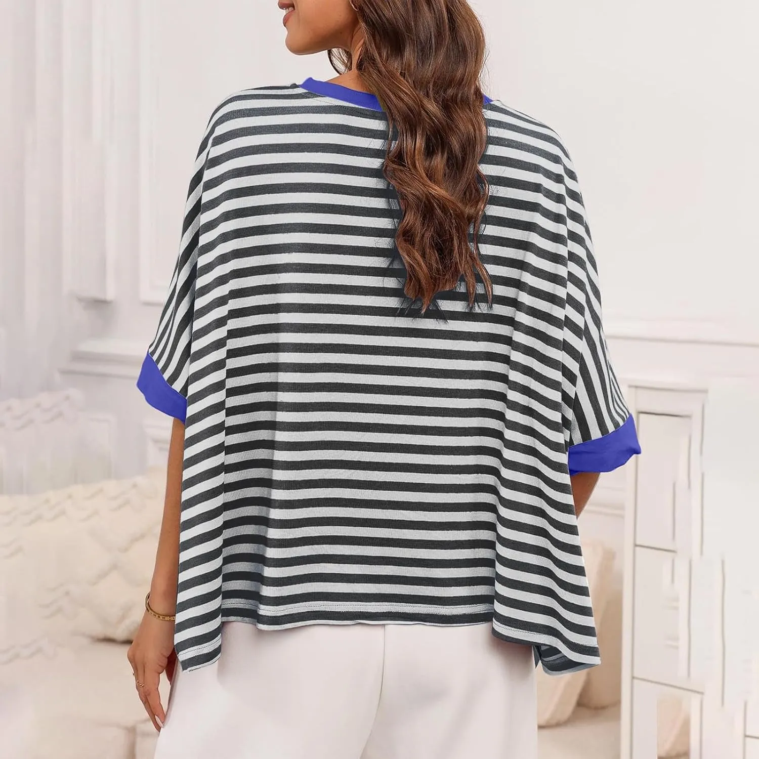 Womens Tops Dressy Casual Short Sleeve Oversized Loose Basic Tees Daily Dating Work Trendy Cute Shirts
