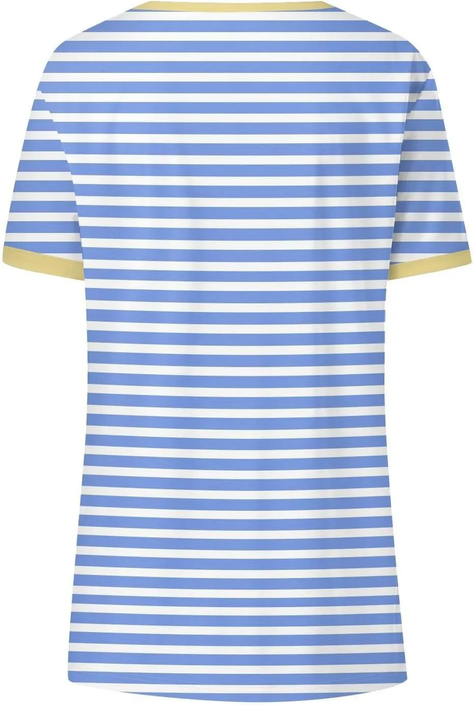 Womens Tops Short Sleeve Striped V Neck T Shirts Loose Fit Casual Basic Tees 2024 Daily Trendy Summer Tops