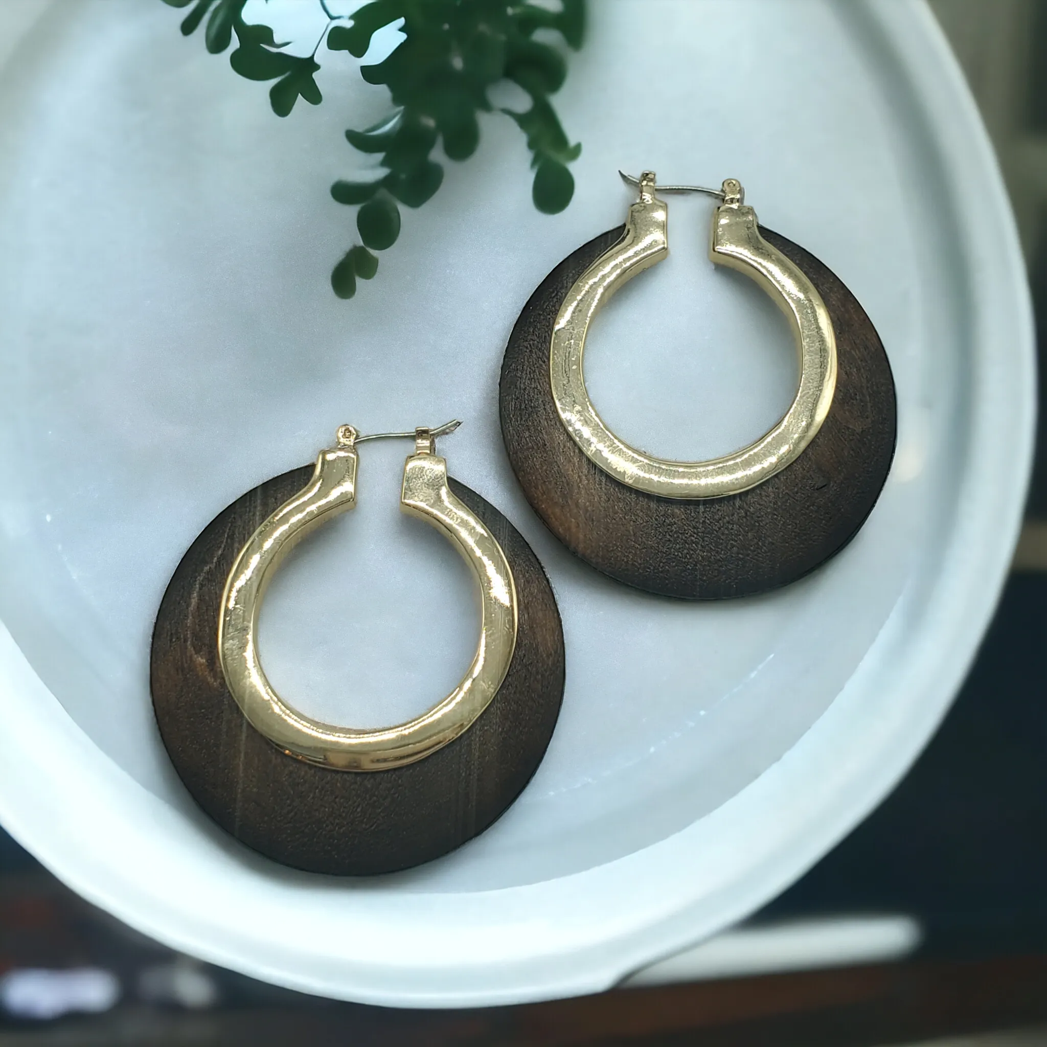 Wooden Hoop Earrings