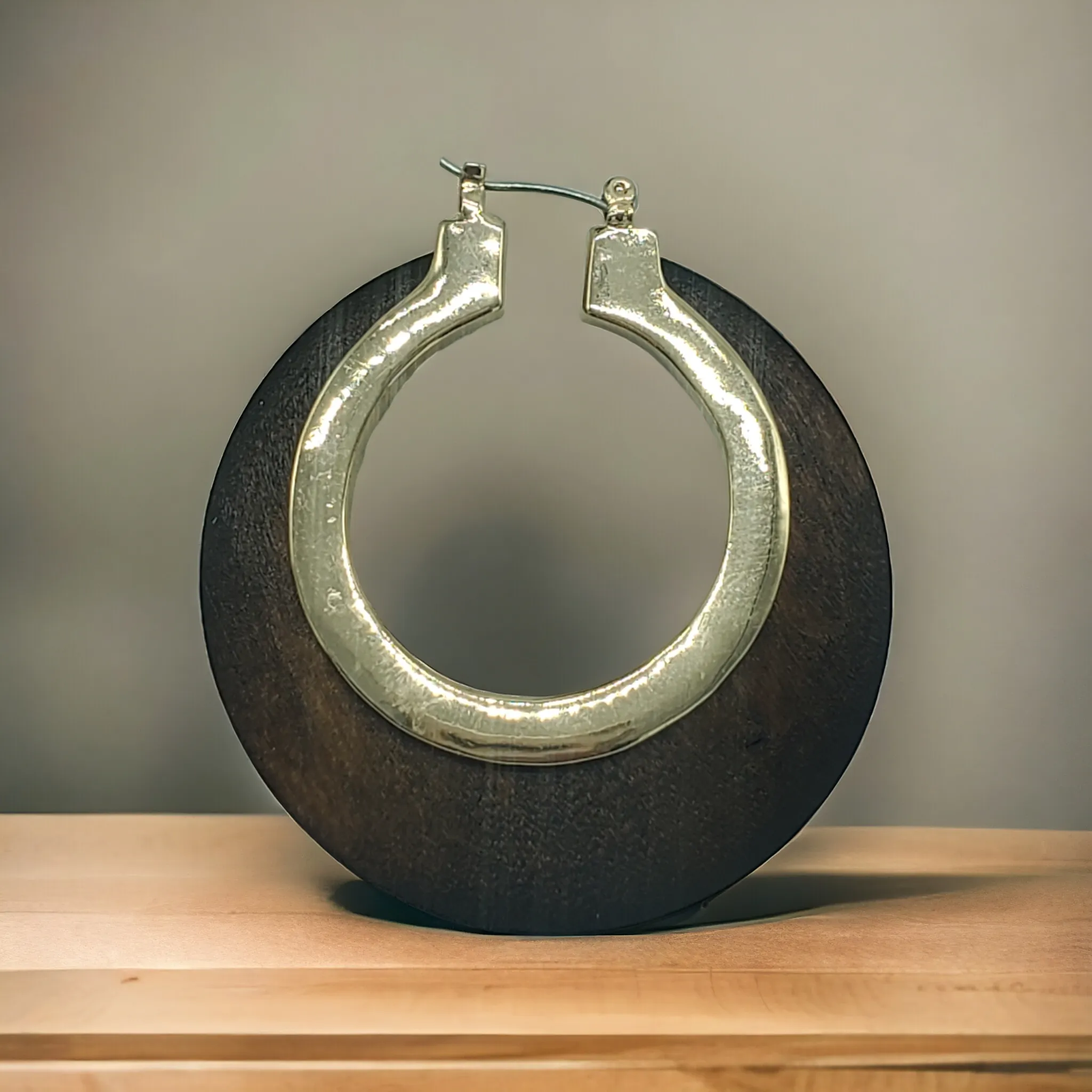 Wooden Hoop Earrings