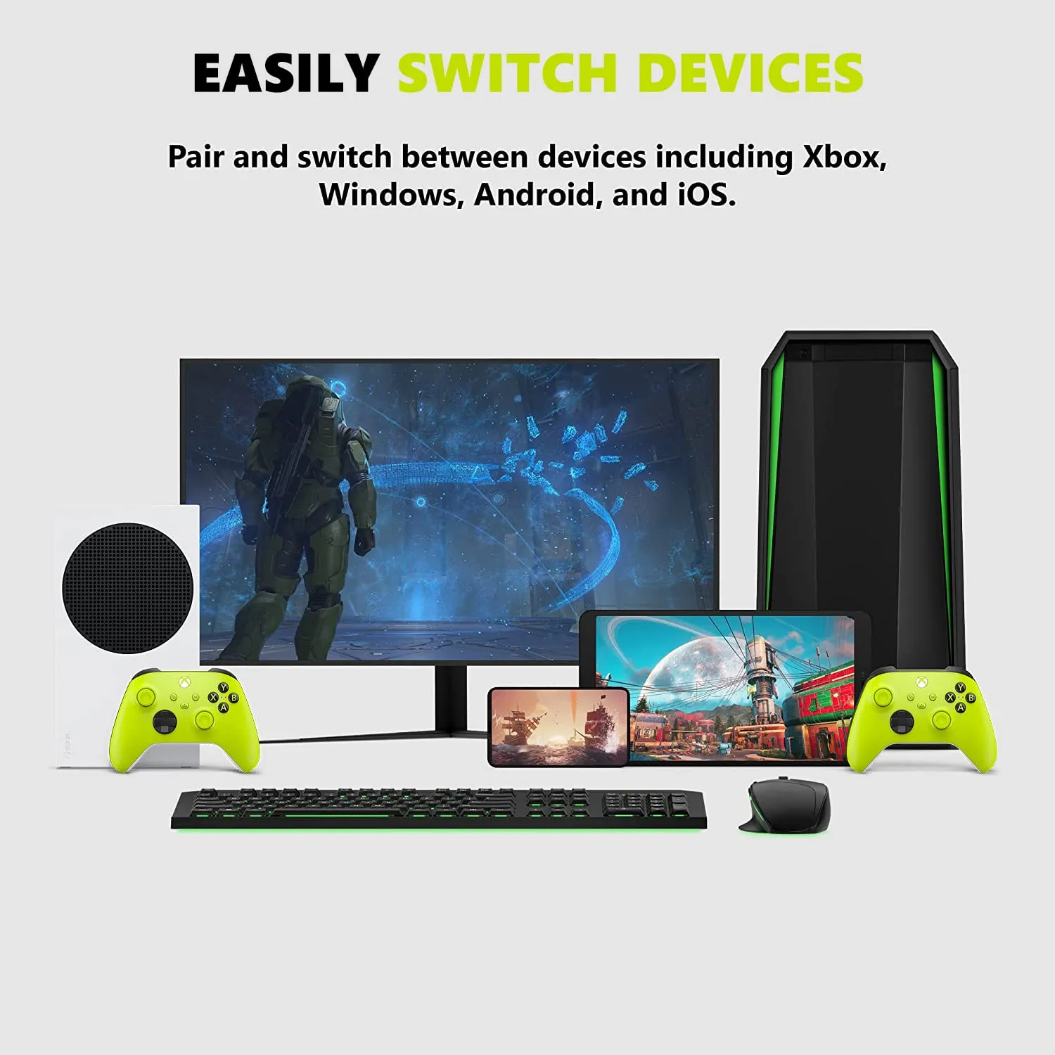Xbox Core Wireless Controller  Electric Volt (Renewed Premium)