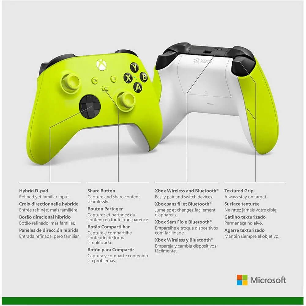 Xbox Core Wireless Gaming Controller  Electric Volt Series X|S, One, Windows PC, Android, and iOS