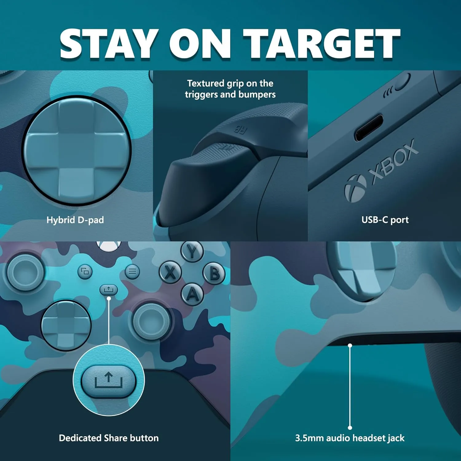 Xbox Special Edition Wireless Gaming Controller  Mineral Camo  Xbox Series X|S, Xbox One, Windows PC, Android, and iOS