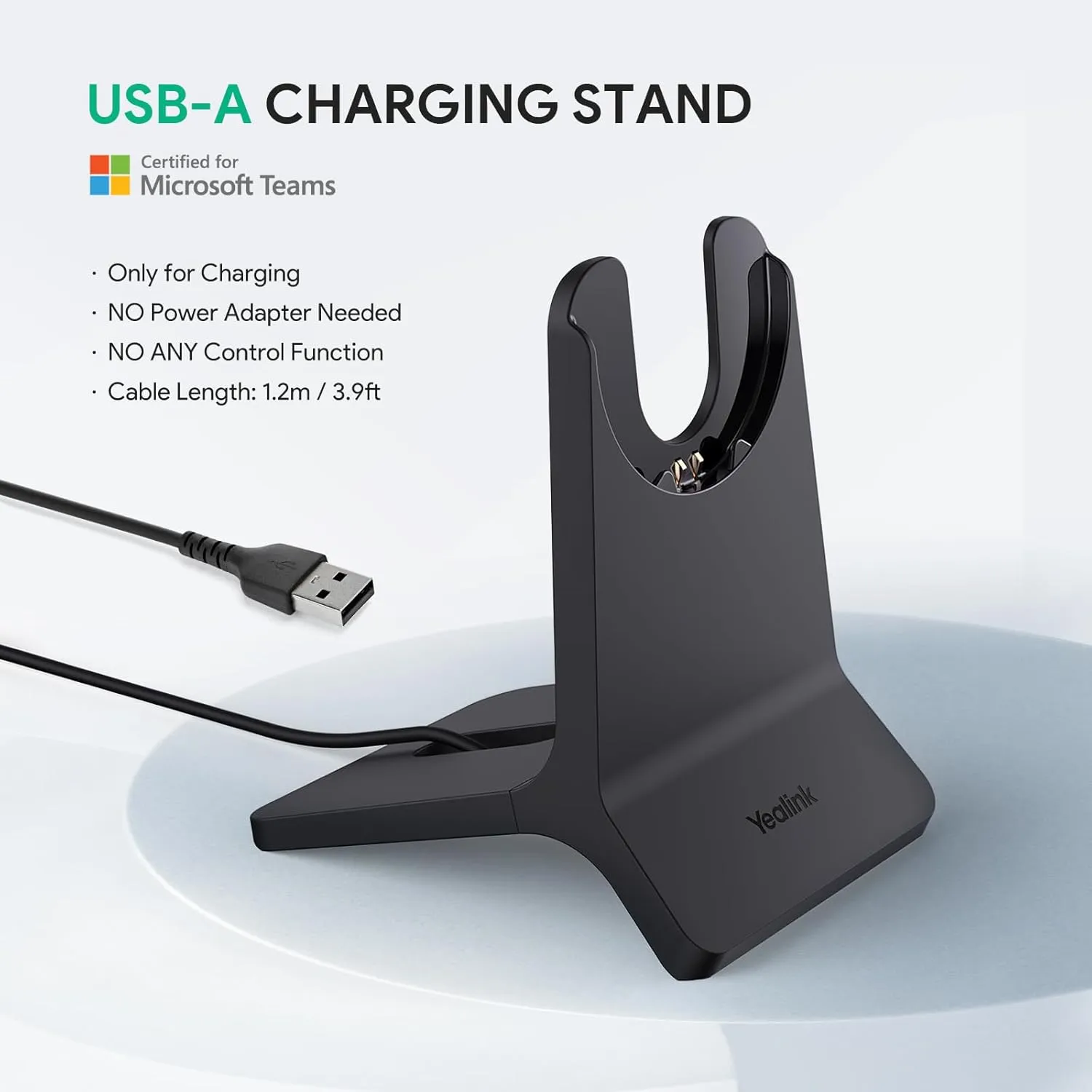 Yealink BH70 with Stand Wireless Bluetooth Headset with Microphone for Work, up to 35h Talking Battery Life, 3 Noise Cancellation Mics, Teams Certified, 90min Fast Charging, NO Power Adapter Needed