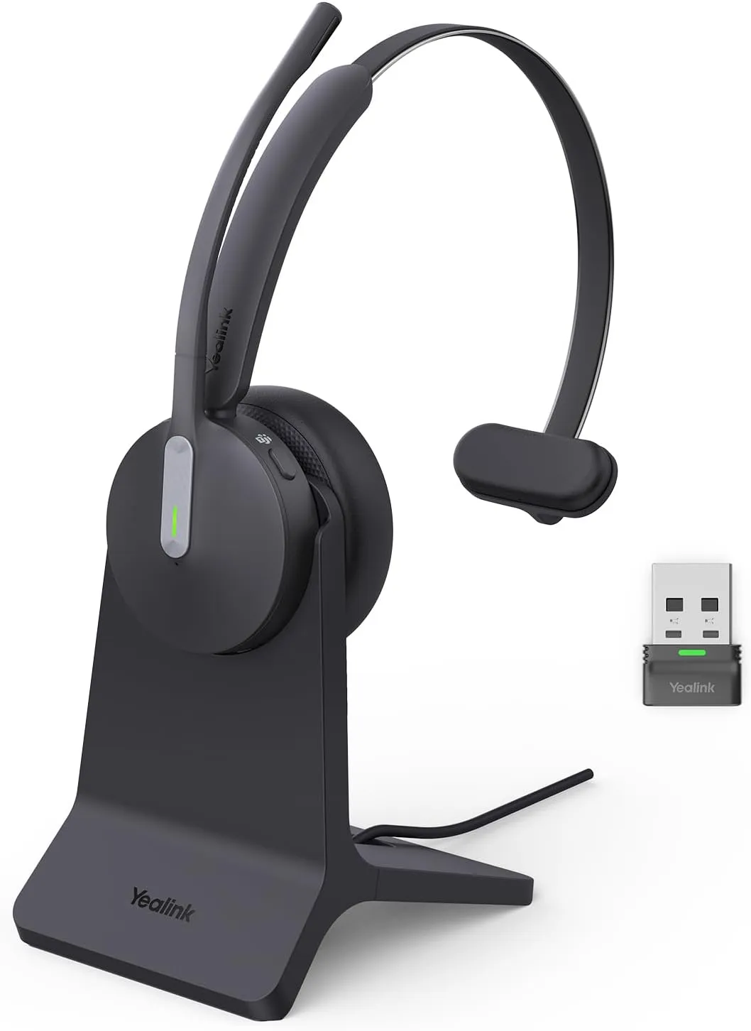 Yealink BH70 with Stand Wireless Bluetooth Headset with Microphone for Work, up to 35h Talking Battery Life, 3 Noise Cancellation Mics, Teams Certified, 90min Fast Charging, NO Power Adapter Needed