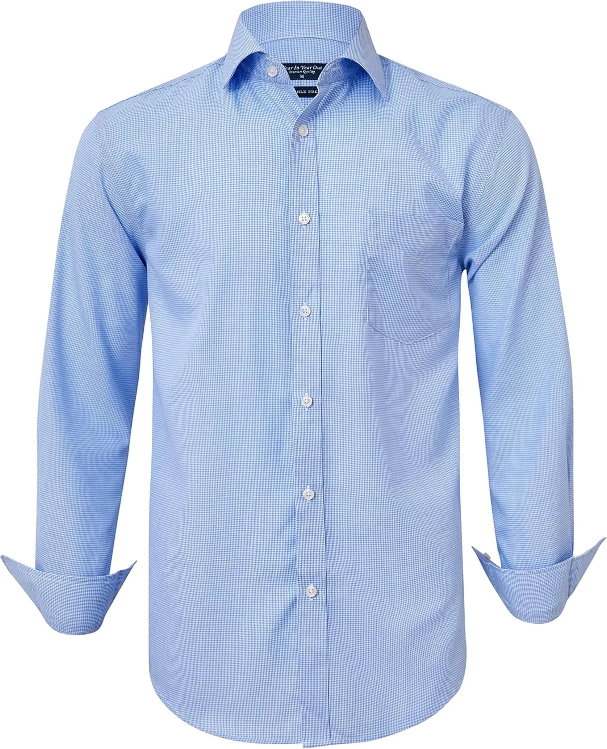 Year In Year Out Wrinkle Free Dress Shirt for Men Regular Fit Long Sleeve Wrinkle Resistant Shirt