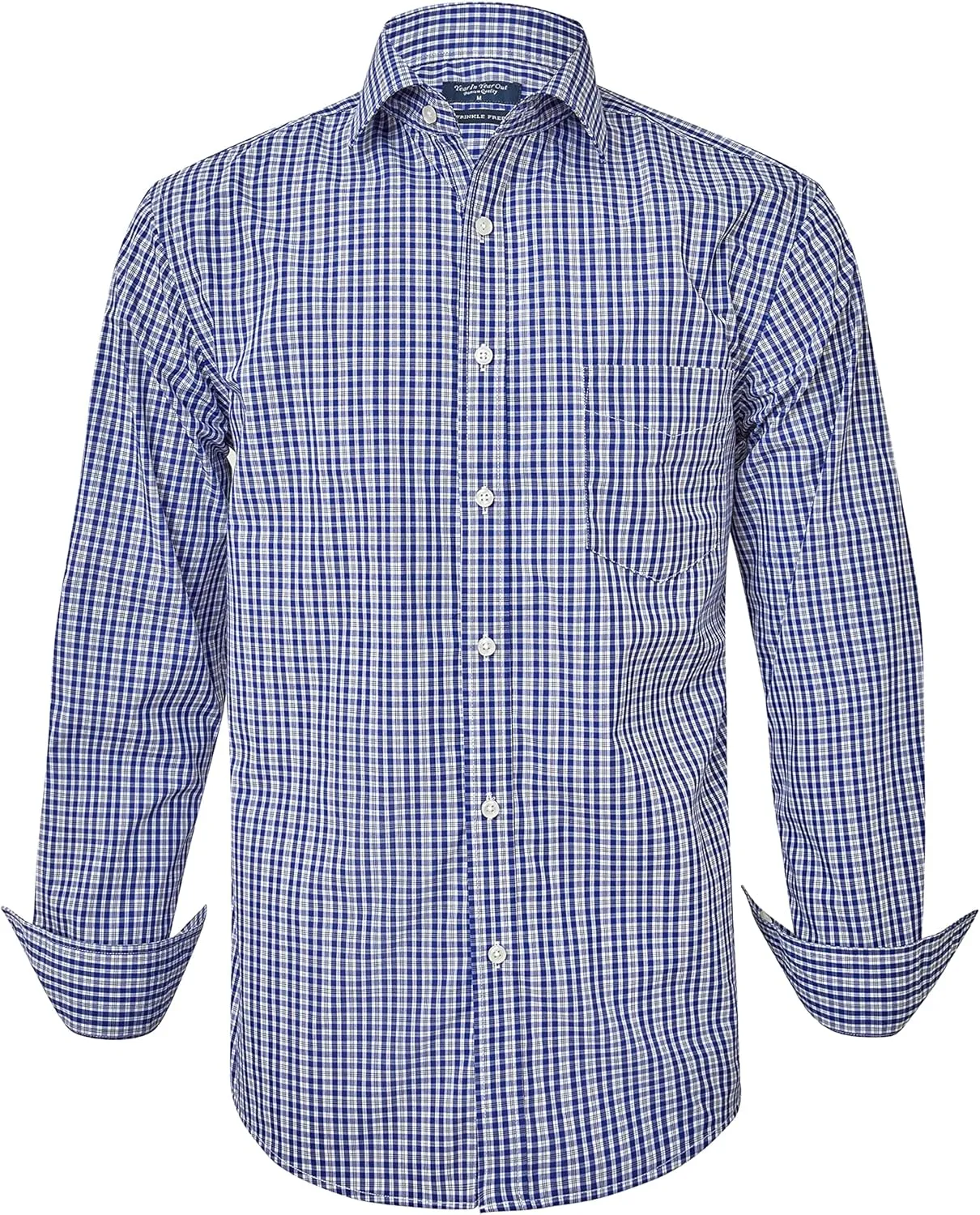 Year In Year Out Wrinkle Free Dress Shirt for Men Regular Fit Long Sleeve Wrinkle Resistant Shirt