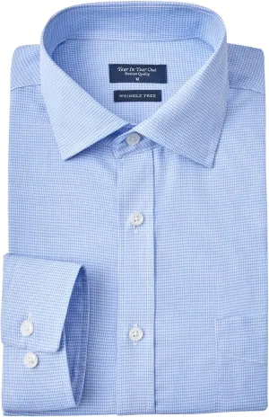 Year In Year Out Wrinkle Free Dress Shirt for Men Regular Fit Long Sleeve Wrinkle Resistant Shirt