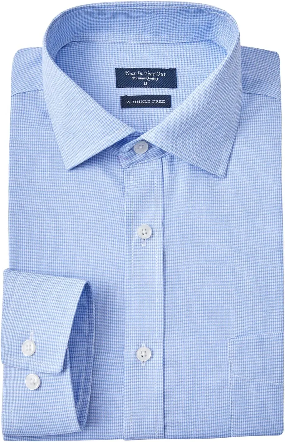 Year In Year Out Wrinkle Free Dress Shirt for Men Regular Fit Long Sleeve Wrinkle Resistant Shirt