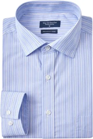 Year In Year Out Wrinkle Free Dress Shirt for Men Regular Fit Long Sleeve Wrinkle Resistant Shirt