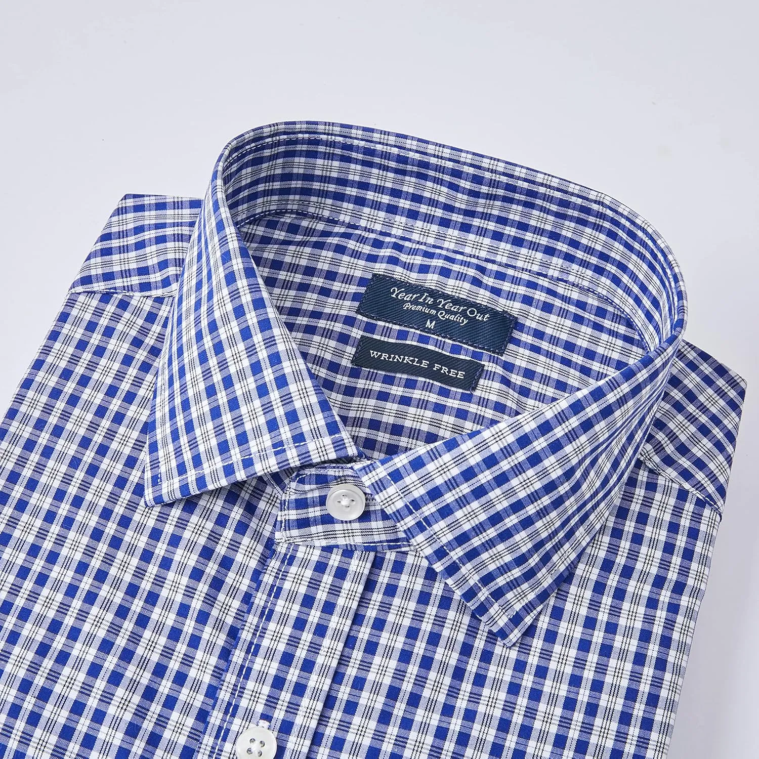 Year In Year Out Wrinkle Free Dress Shirt for Men Regular Fit Long Sleeve Wrinkle Resistant Shirt