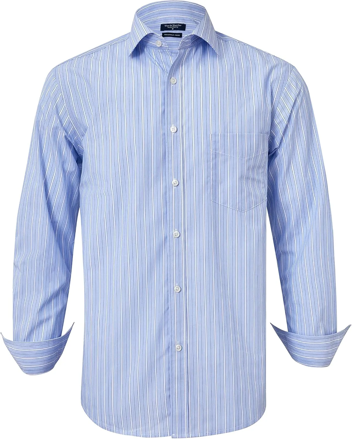 Year In Year Out Wrinkle Free Dress Shirt for Men Regular Fit Long Sleeve Wrinkle Resistant Shirt