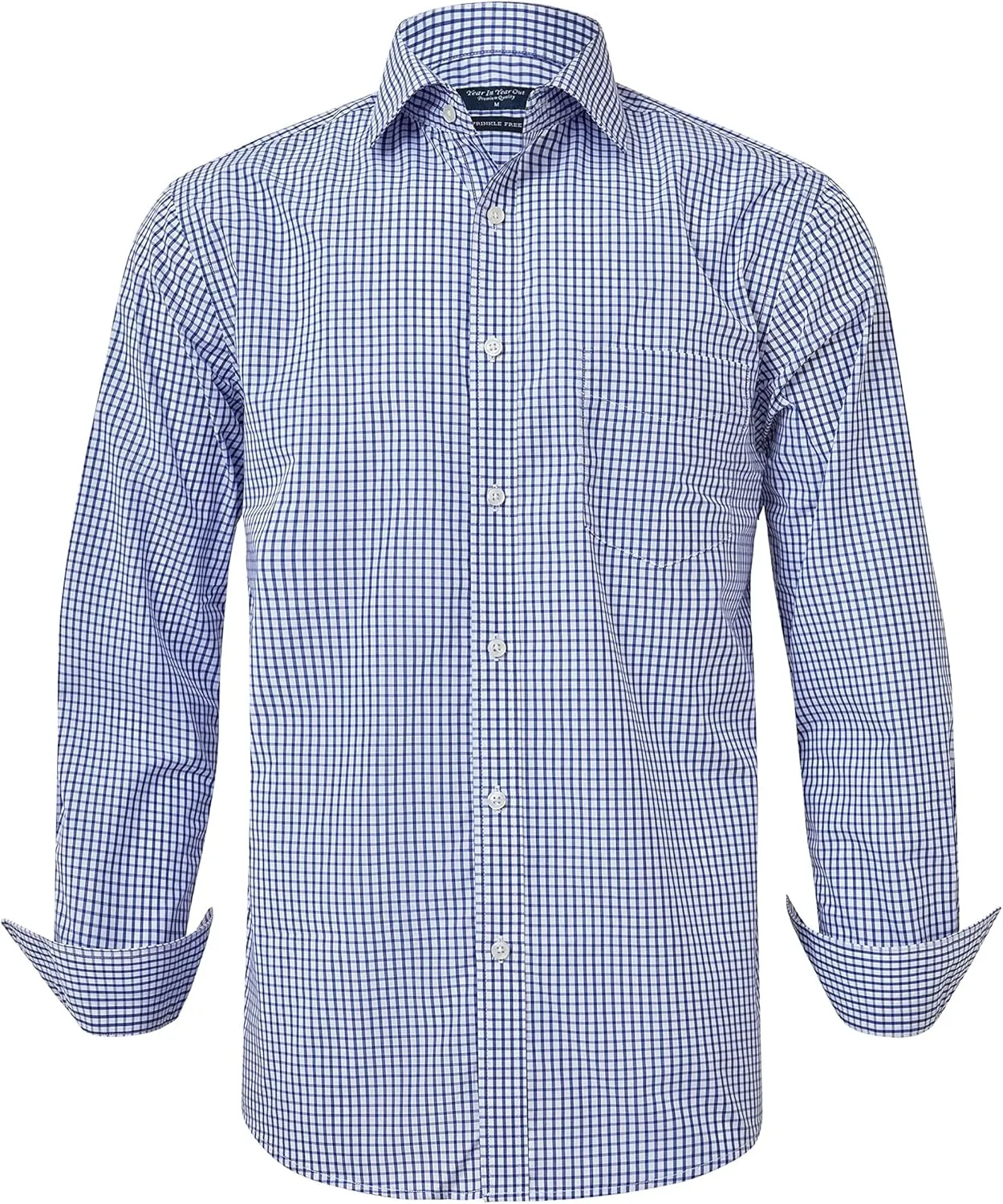 Year In Year Out Wrinkle Free Dress Shirt for Men Regular Fit Long Sleeve Wrinkle Resistant Shirt