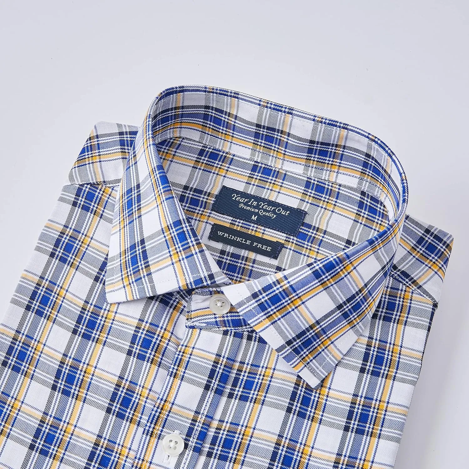 Year In Year Out Wrinkle Free Dress Shirt for Men Regular Fit Long Sleeve Wrinkle Resistant Shirt