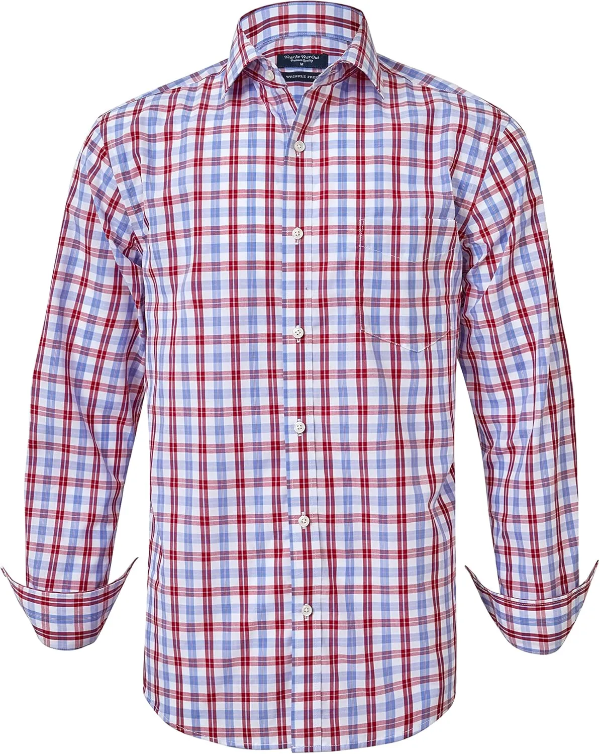 Year In Year Out Wrinkle Free Dress Shirt for Men Regular Fit Long Sleeve Wrinkle Resistant Shirt