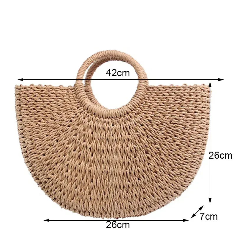 Yogodlns New Fashion MOON Straw Handbags - Embrace Vintage Elegance with Handmade Rattan Craftsmanship