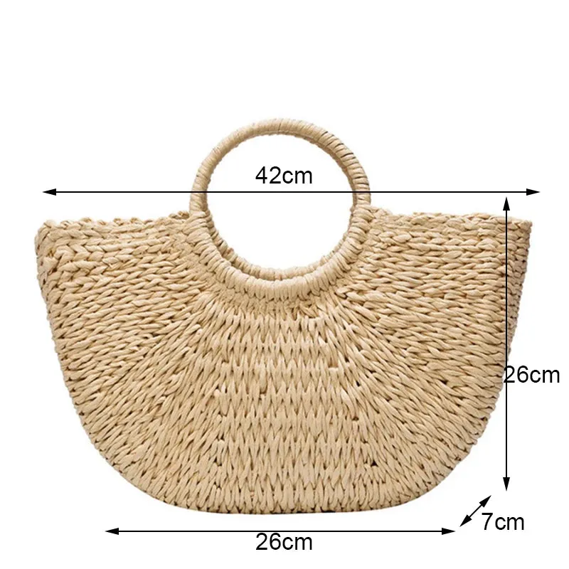 Yogodlns New Fashion MOON Straw Handbags - Embrace Vintage Elegance with Handmade Rattan Craftsmanship